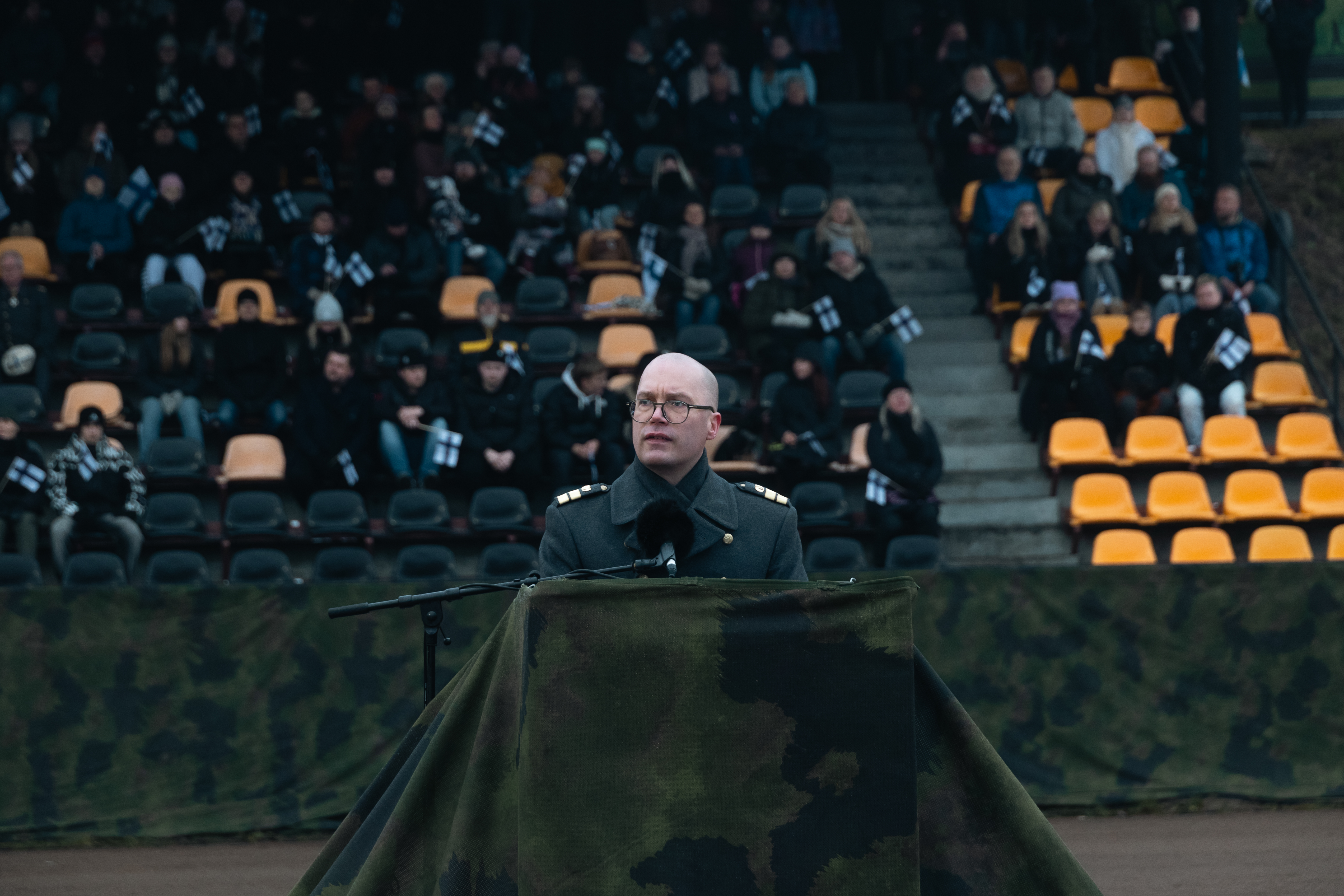 Kenttähartaus itsenäisyyspäivän valtakunnallisessa paraatissa Kouvolassa 6.12.