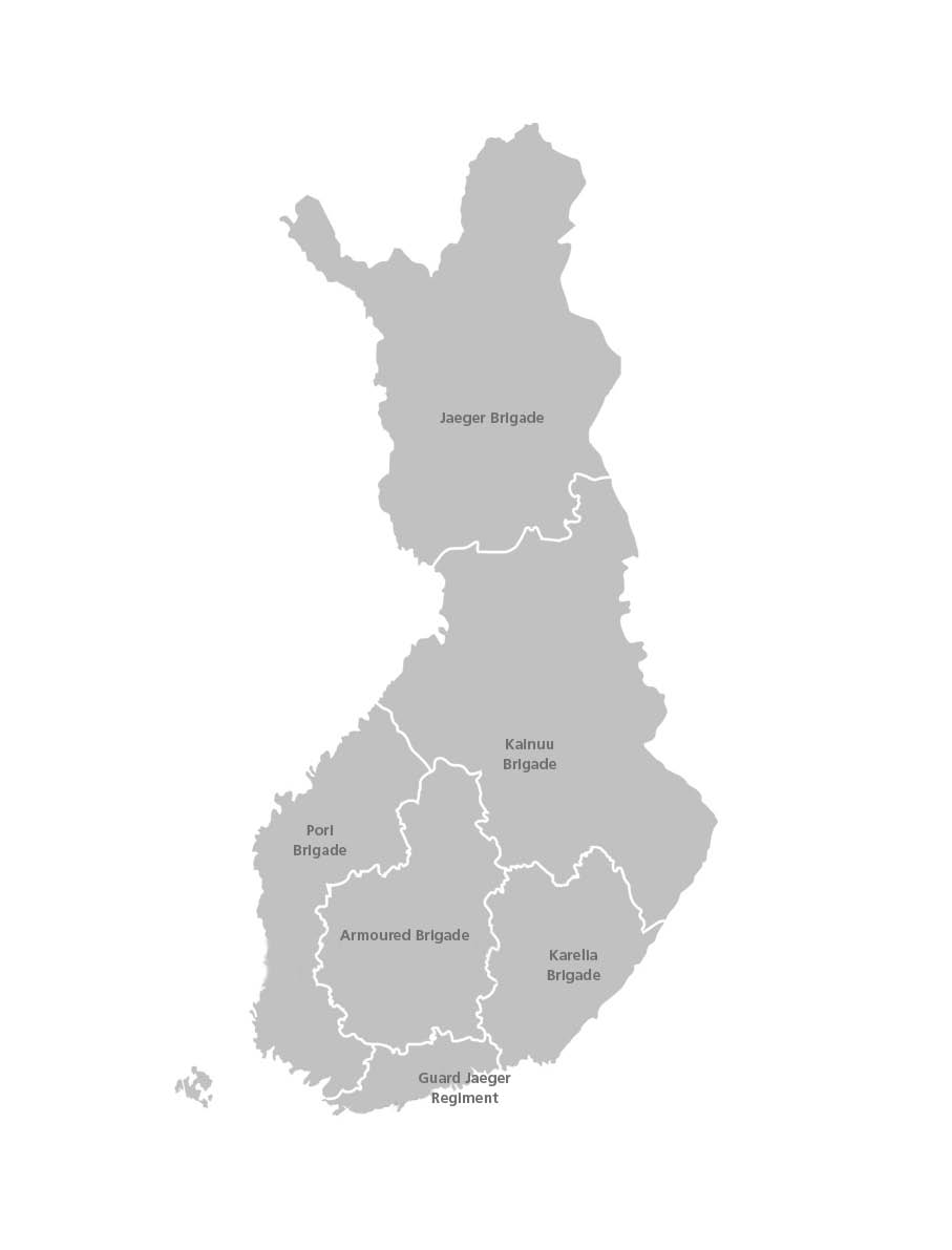 Map of Finland. Click on the map to enlarge it to see how the sections are located on the map.