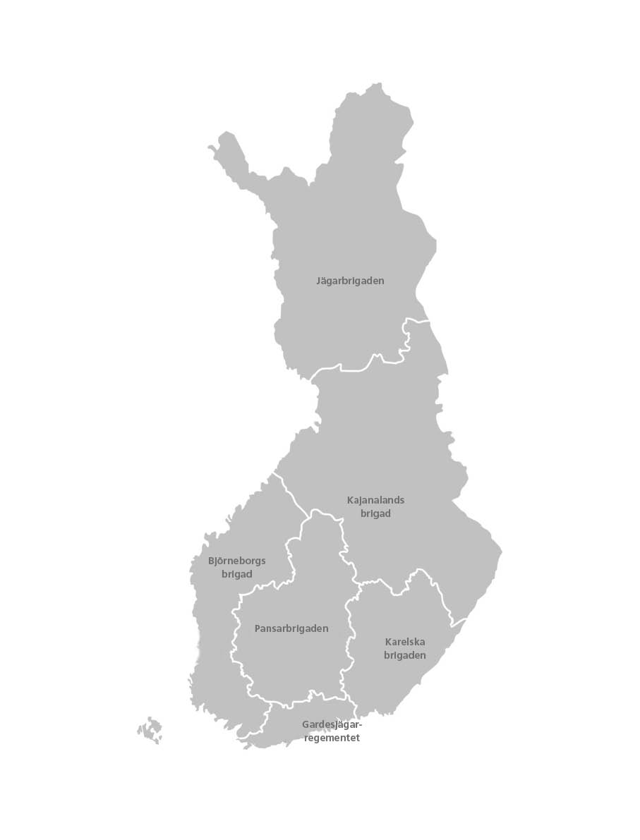 Karta över Finland. Klicka på kartan för att förstora den för att se hur avsnitten finns på kartan.