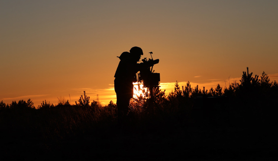 Soldier at sunset