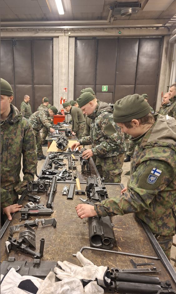 Varusmiesten koulutustapahtuma.