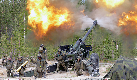 Pohjoinen 18 -harjoituksessa ammuttiin muun muassa 130 K 54 kenttäkanuunalla.