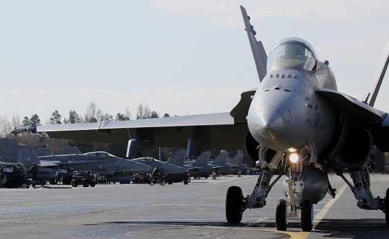 F/A-18 Hornet multi-role fighters at Rissala Air Base
