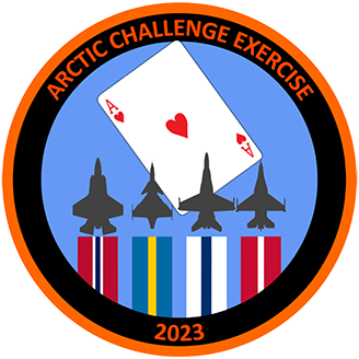 ACE 23 -harjoituksen badge.