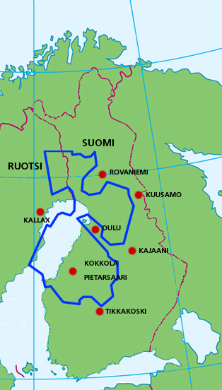 Ruska 2016 -harjoituksen lentotoiminta-alueet ja tukikohdat
