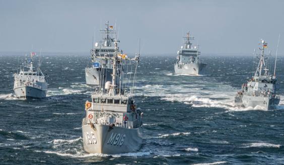 NATO's Standing NATO Mine Countermeasures Group 1 at sea.