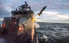 Missile shooting from a cruiser