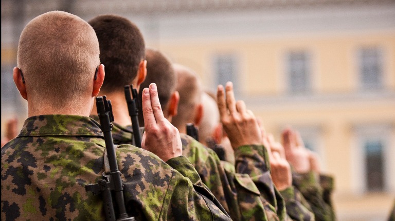 Ceremonierna för krigsmannaeden och försäkran.