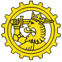 Puolustusvoimien logistiikkalaitoksen esikunnan tunnus on ratas jonka sisällä on Suomi-leijona